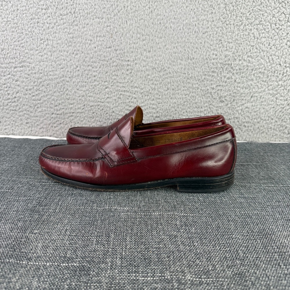 G.H. Bass Penny Loafers Mens 11.5 D Burgundy Leather Weejuns Logan 237H3095